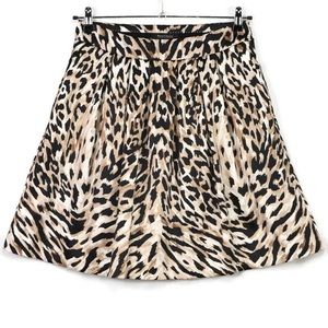 💛🤎🖤 WHBM animal print skirt - A line - satin - Small size 2